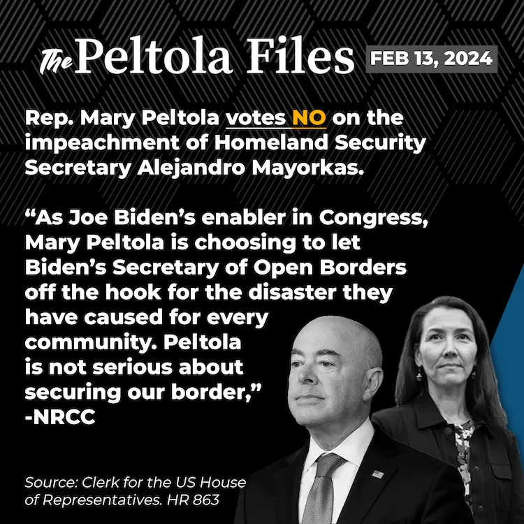Voted NO on the impeachment of Homeland Security Secretary Alejandro Mayorkas